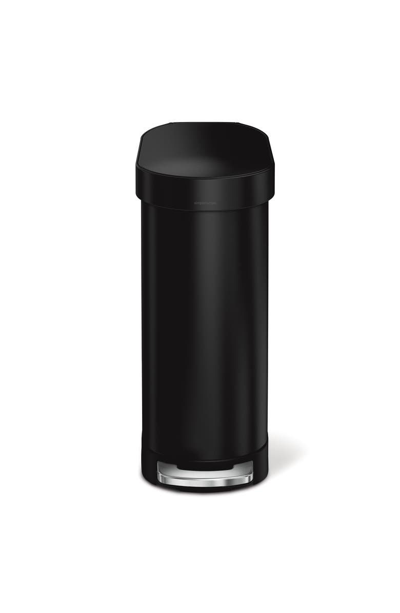 simplehuman 45L slim step can, Alternate, color, Matte Black