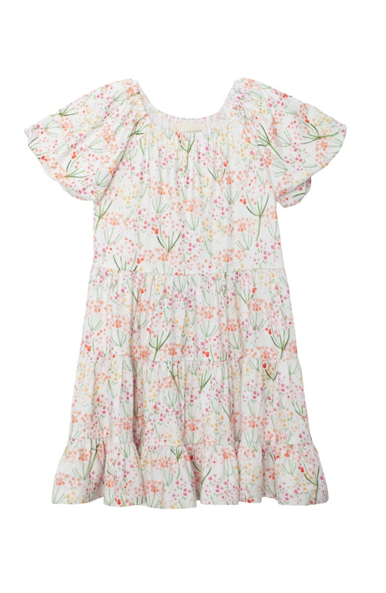 Mabel + Honey Springtime Garden Short Puff Sleeve Dress, Main, color, Floral