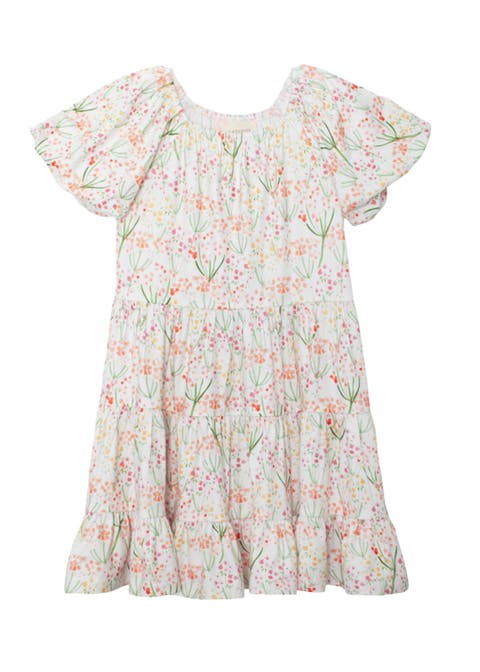 Springtime Garden Short Puff Sleeve Dress