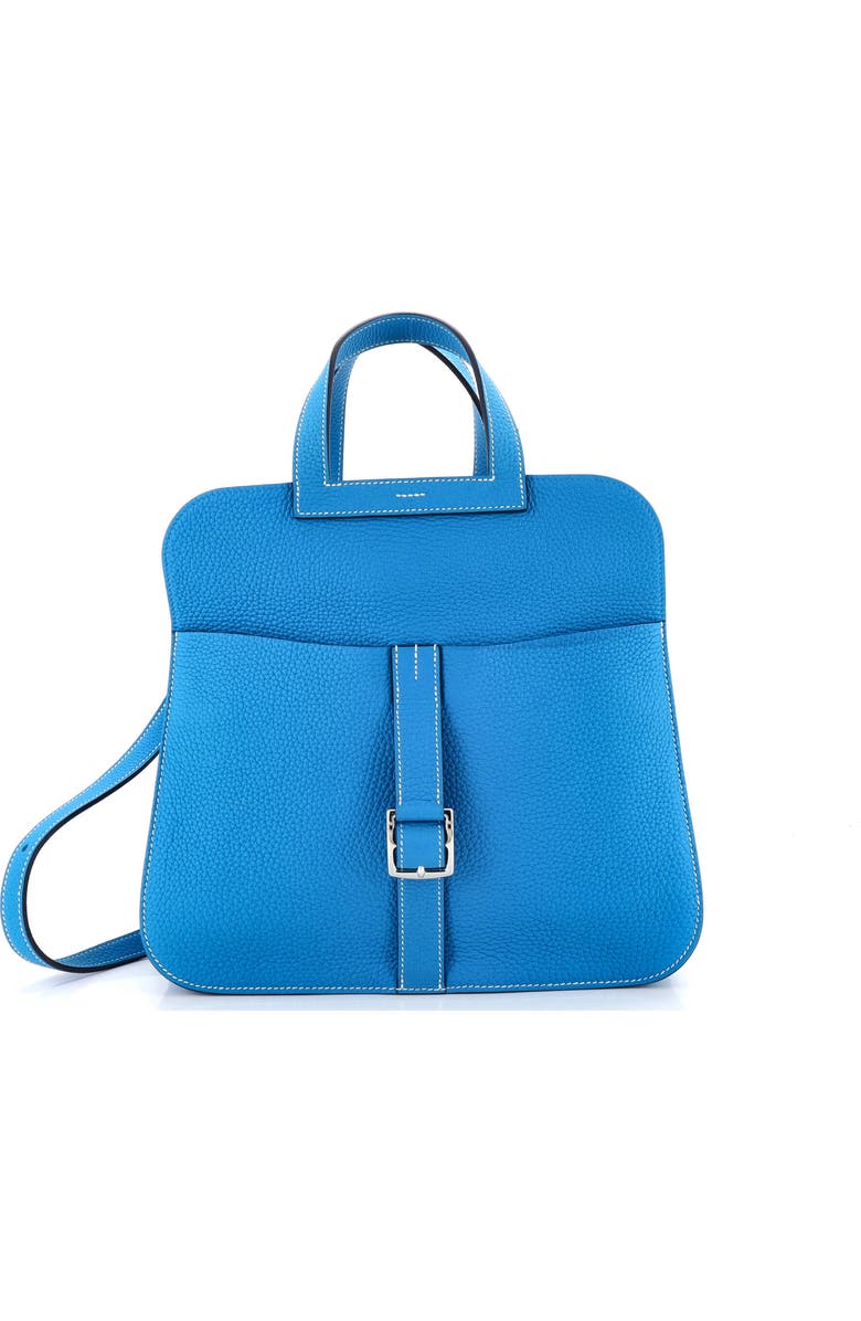 Pre-Owned Hermes Halzan Bag Clemence 31, Main, color, Bleu Zanzibar
