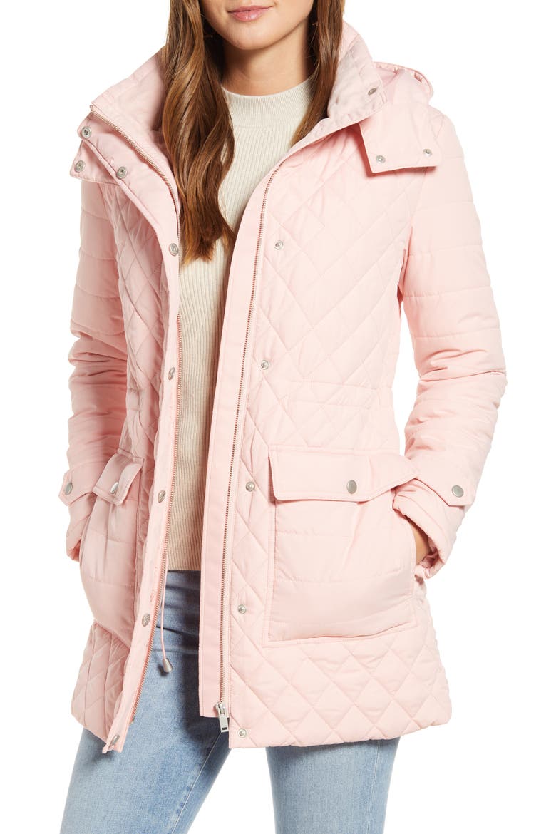 Quilted Hooded Parka, Alternate, color, PINK SILVER