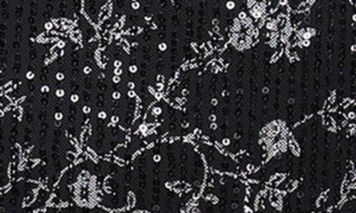 Sl Fashions Chiffon Overlay Sequin Detail Cocktail Dress In Black