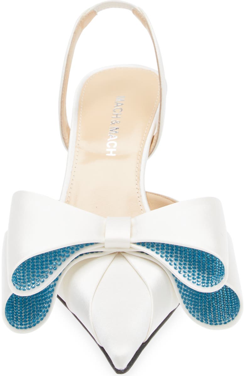 Mach & Mach Le Cadeau Bow Pointed Toe Slingback Pump, Alternate, color,