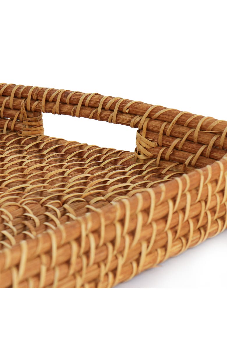 MARTHA STEWART 16 Inch Rattan Woven Serving Tray, Alternate, color, Brown