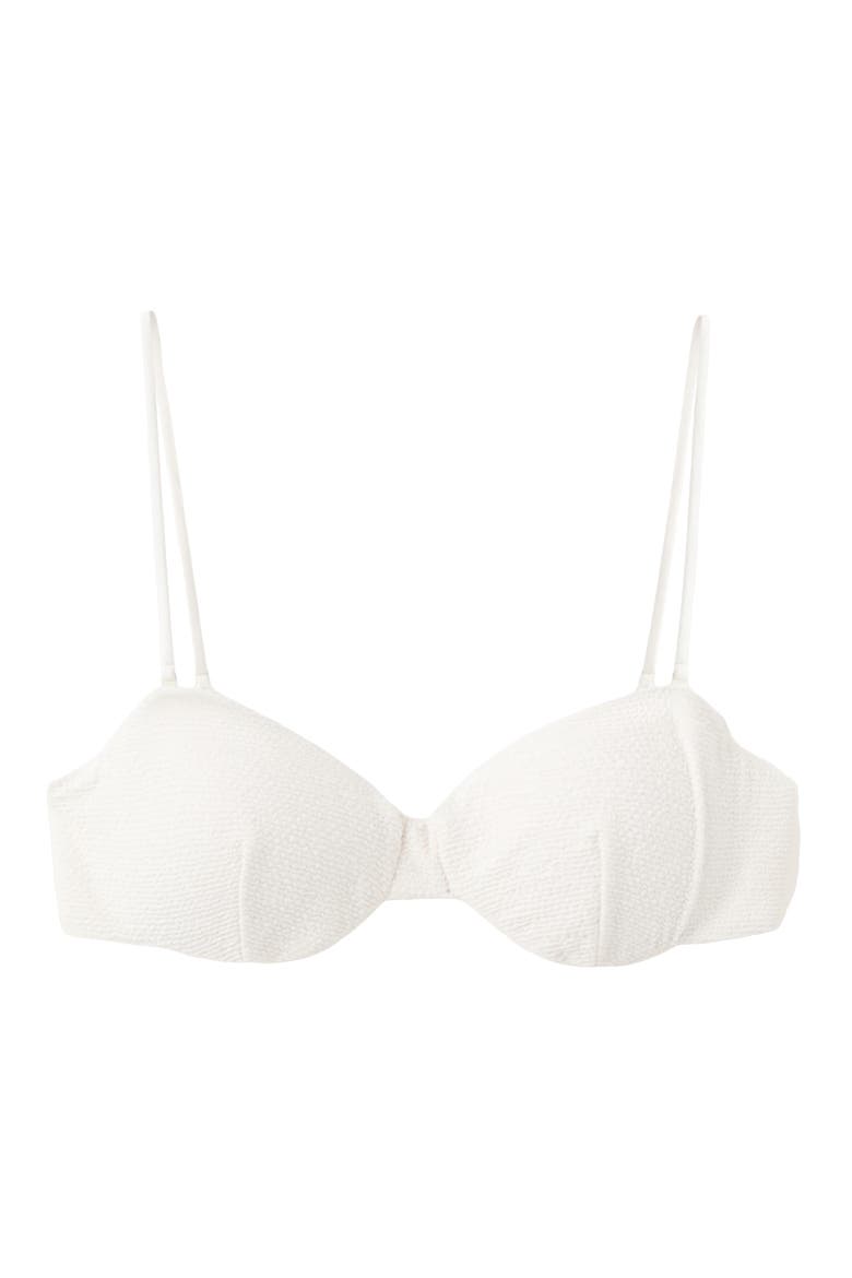 Textured Bandeau Bikini Top, Main, color, ECRU