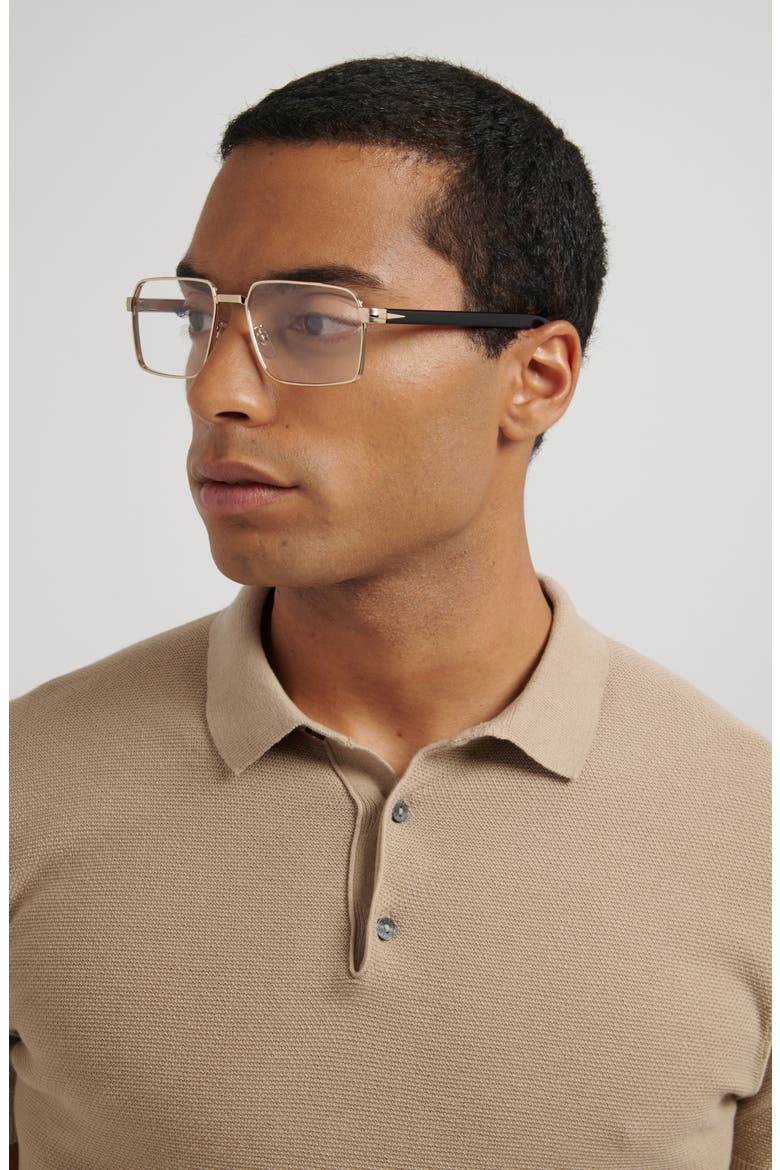 57mm Rectangular Optical Glasses, Alternate, color, GOLD BLACK