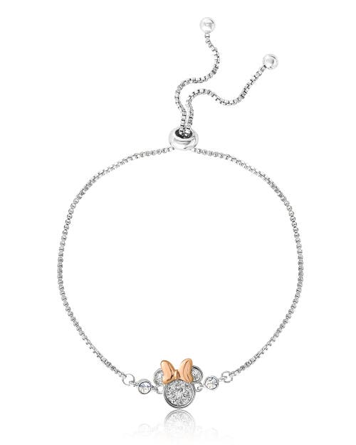 Disney Glitter Crystal Lariat Bracelet In Silver