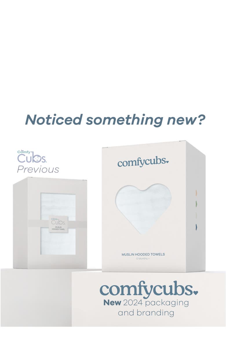 Comfy Cubs Baby Hooded Towels - Pack of 1, Alternate, color, White