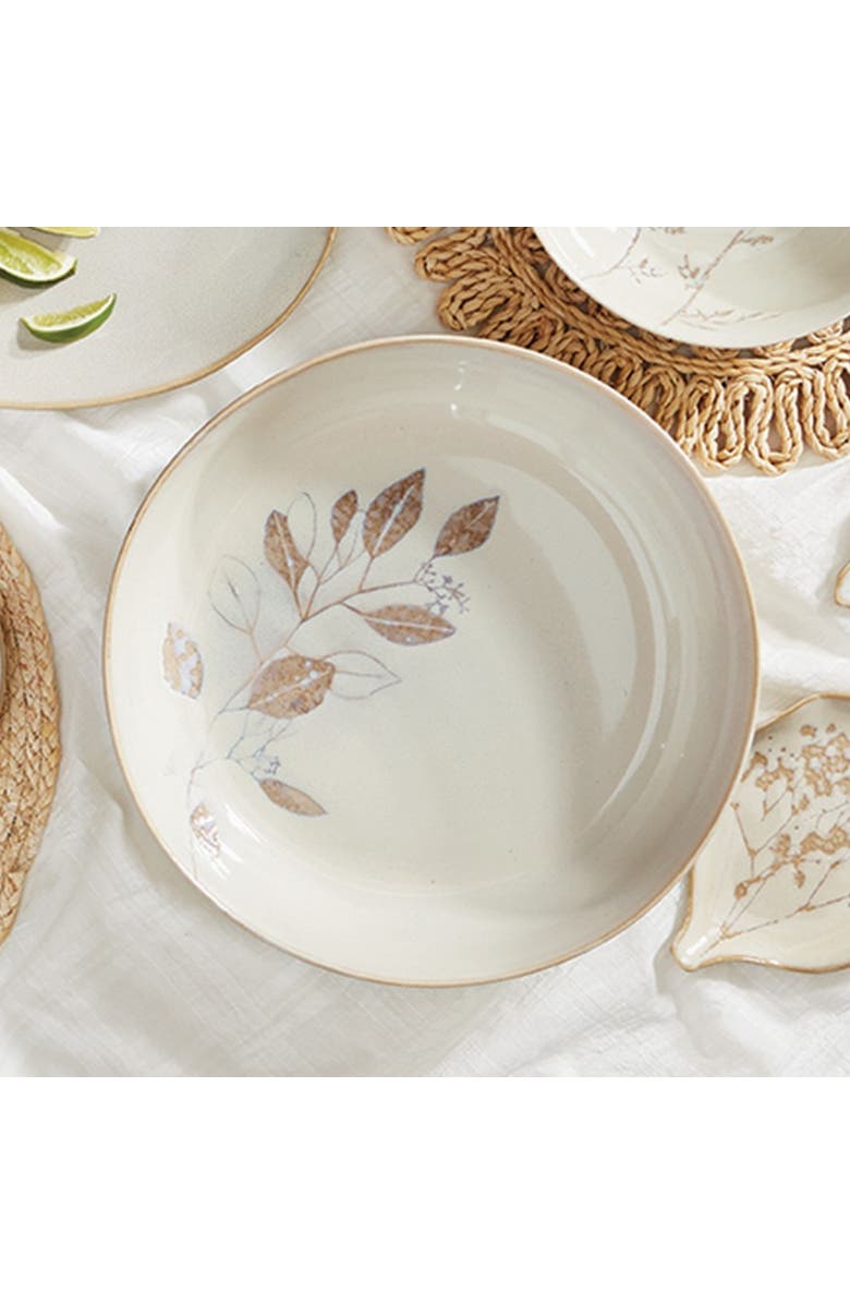 tag Eucalyptus Ivory Ceramic Appetizer Plates Dishwasher Safe, Alternate, color, Beige