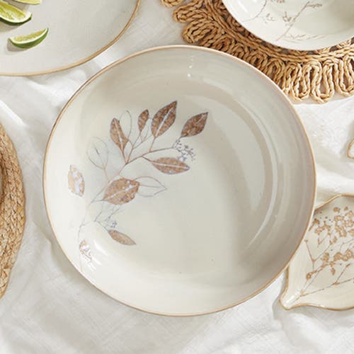 Tag Eucalyptus Ivory Ceramic Appetizer Plates Dishwasher Safe In Neutral