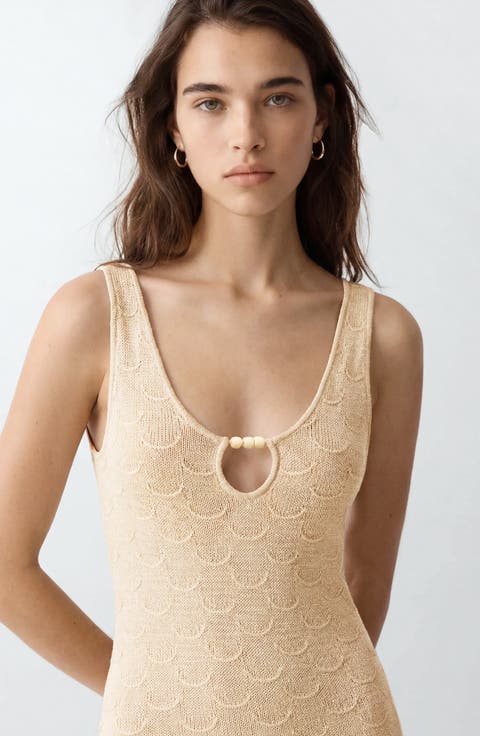 Kids' Beaded Metallic Knit Dress