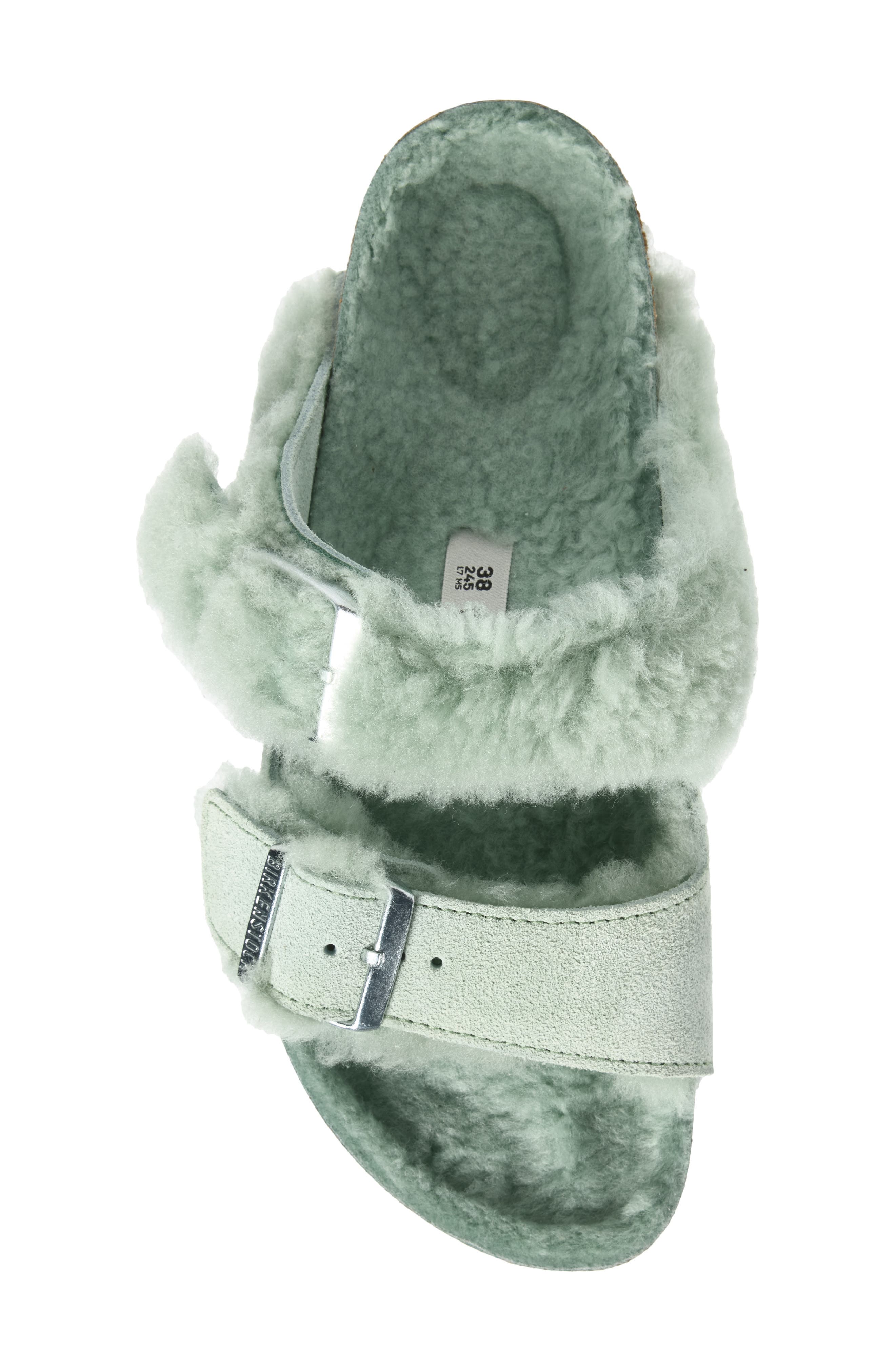 Arizona Genuine Teddy Shearling Lined Slide Sandal, Alternate, color, MATCHA/ MATCHA