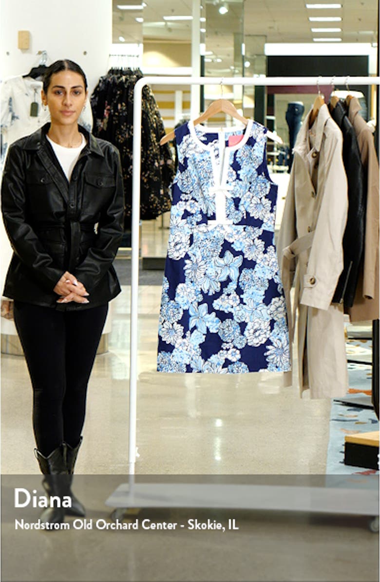 Aria Floral Print Sleeveless Shift Dress, sales video thumbnail