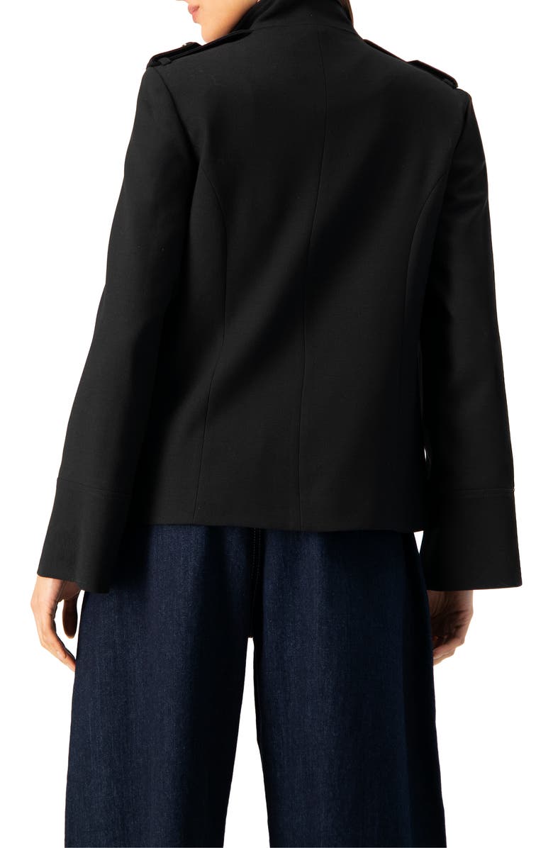 IVONNE High Neck Military Style Coat, Alternate, color, Black