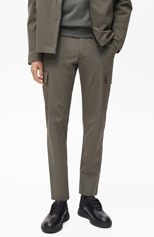 Mango Thermoregulating Slim Comfort Stretch Cargo Pants In Medium Green