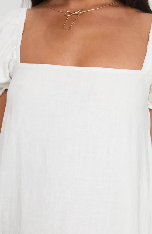PRINCESS POLLY PRINCESS POLLY PUFF SLEEVE LINEN BLEND MINIDRESS 