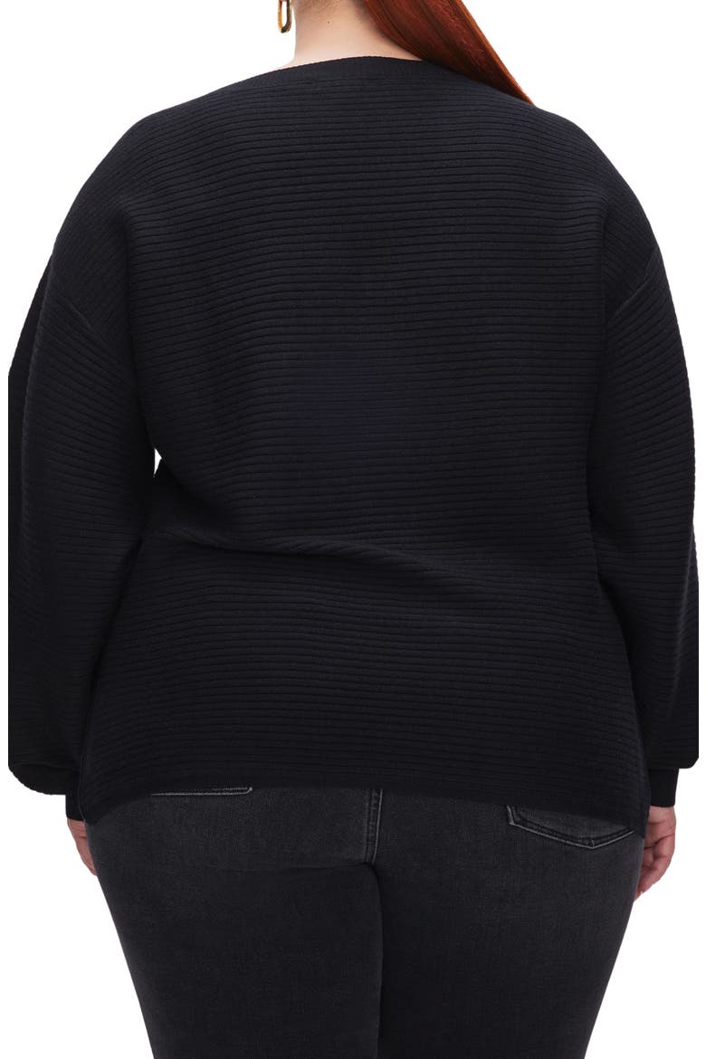 Rib Crewneck Sweater, Alternate, color, BLACK