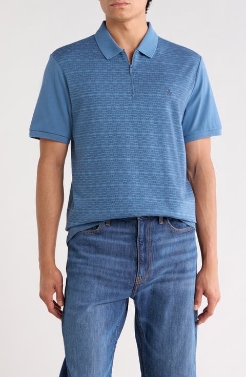 Jacquard Quarter Zip Polo