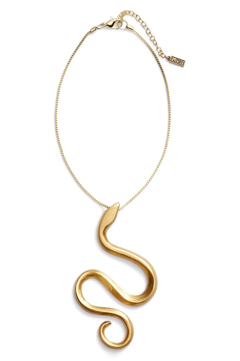 Nempeyo Snake Pendant Necklace, Main, color, GOLD
