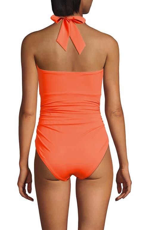 Lands' End Slender Suit Multi-way Bandeau High Leg One Piece Swimsuit