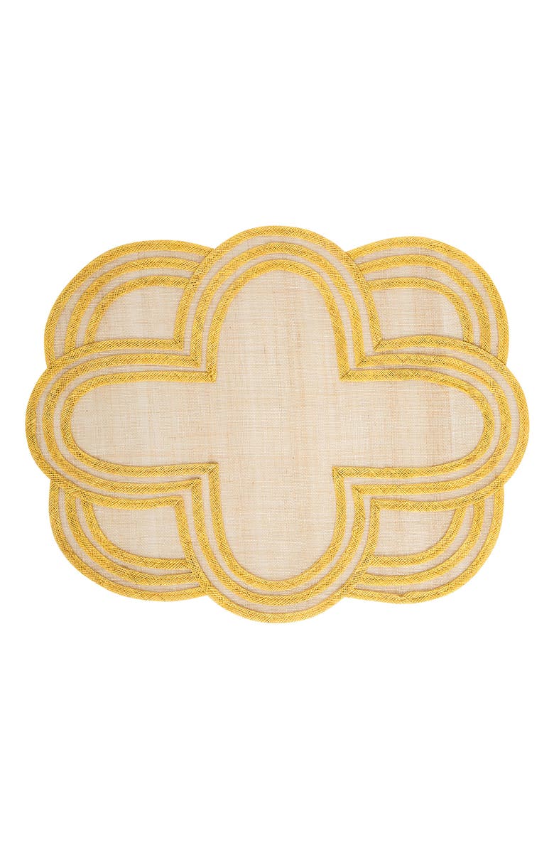 Juliska Set of 4 Scallop Stripe Placemats, Alternate, color, Sunshine