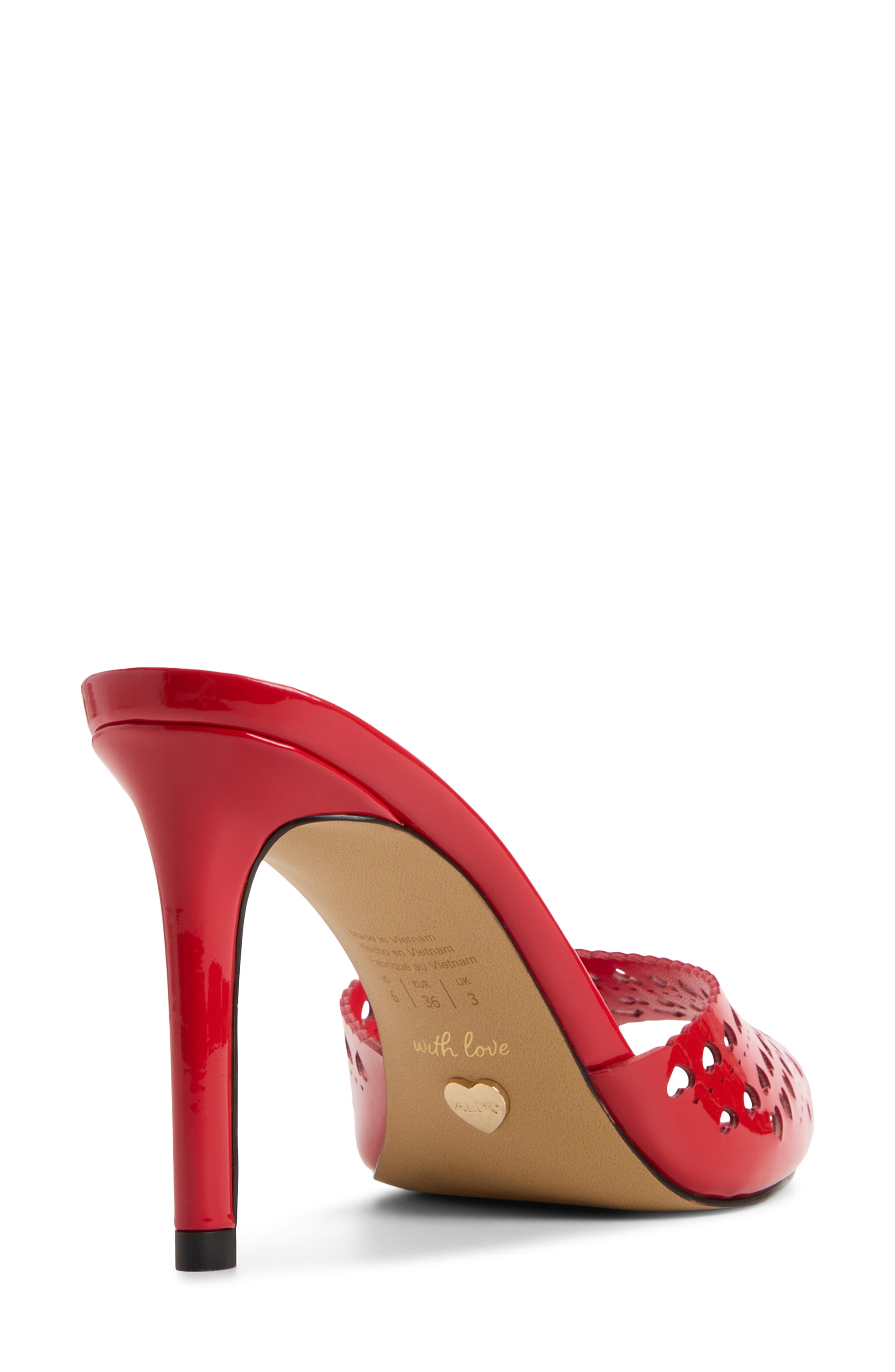 ALDO Love Pointed Toe Slide Sandal, Alternate, color, Medium Red