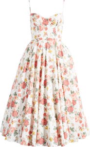 HOUSE OF CB Mademoiselle Bustier Stretch Satin Midi Dress