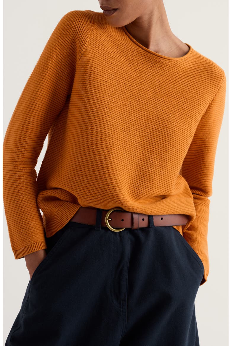 Makers Organic Cotton & Recycled Cotton Sweater, Main, color, AMBER