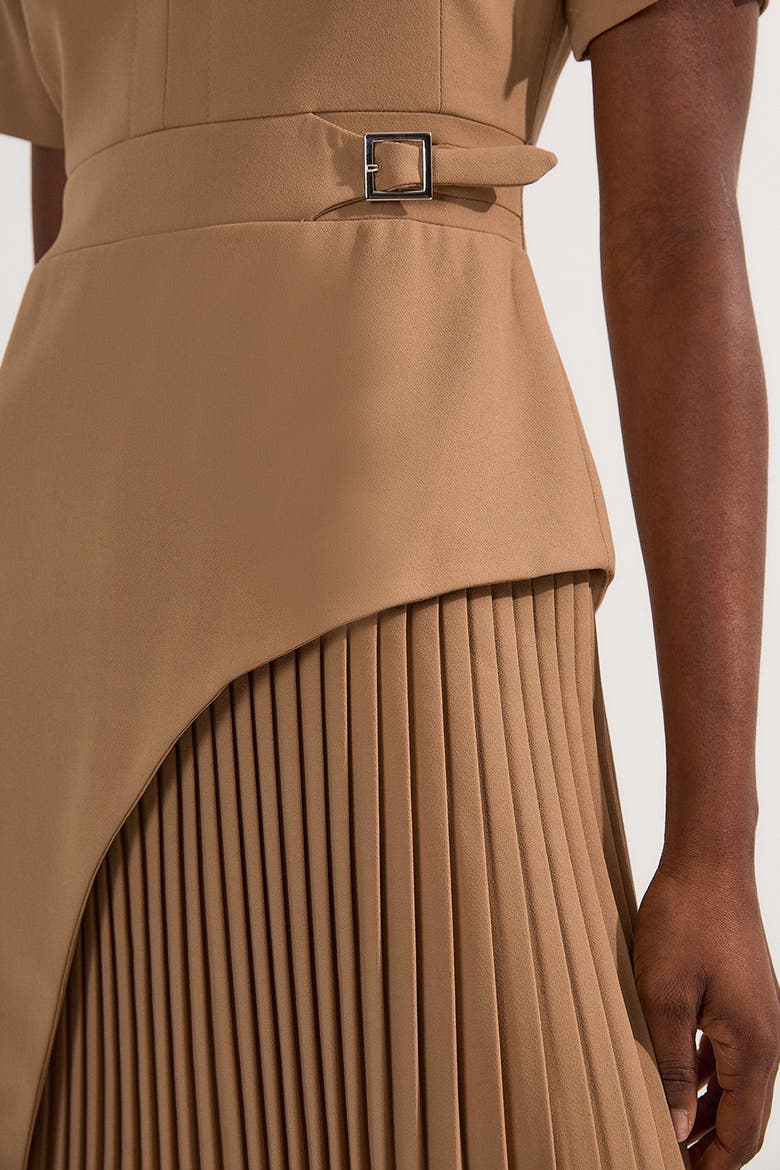 karen millen tailored military pleat short sleeve mini dress Karen Millen Forever Tailored Military Pleat Shorts Sleeve Mini Dress in Black