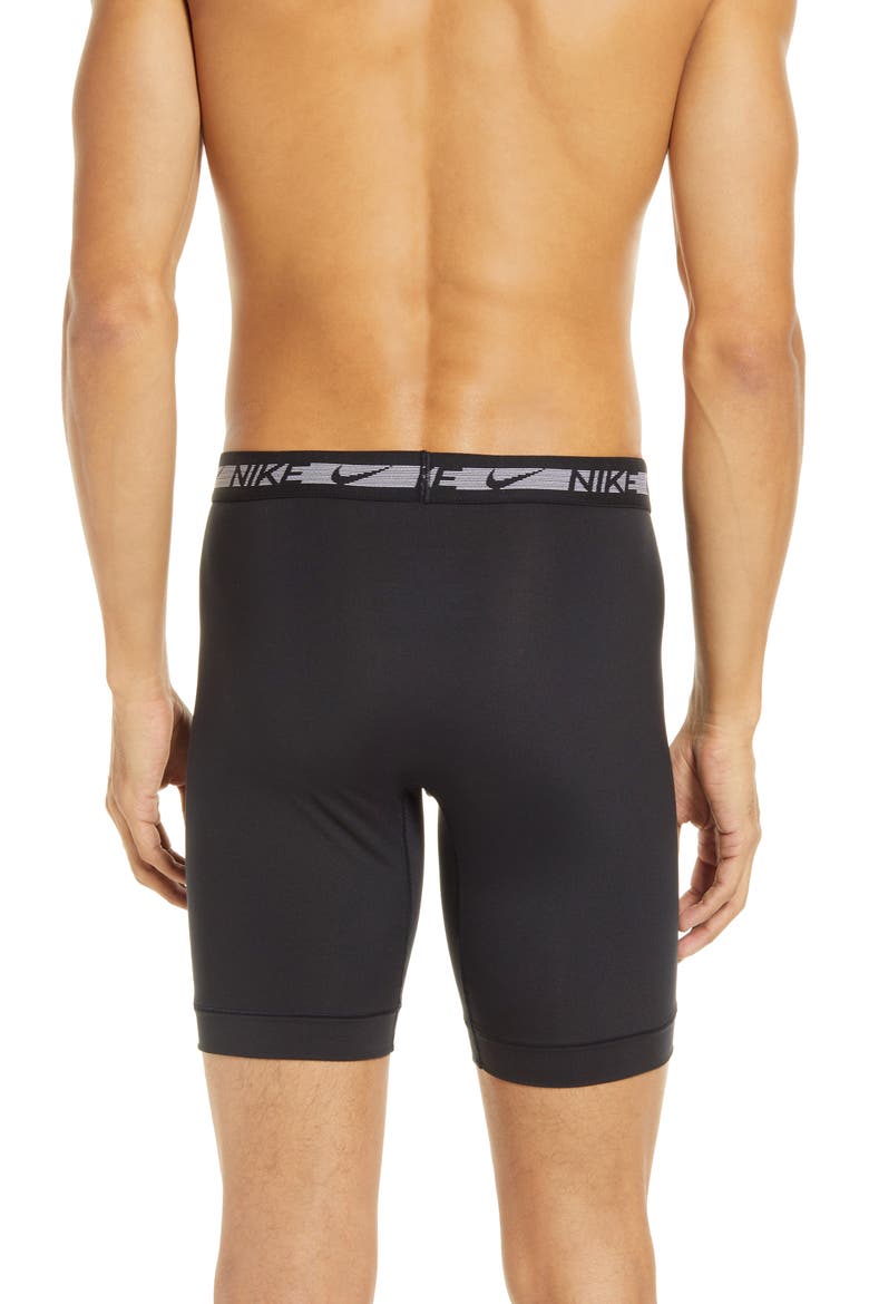Flex Micro 3-Pack Long Boxer Briefs, Alternate, color, BLACK