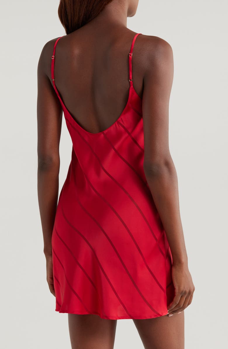Natori Sheer Stripe Jacquard Satin Chemise, Alternate, color, 