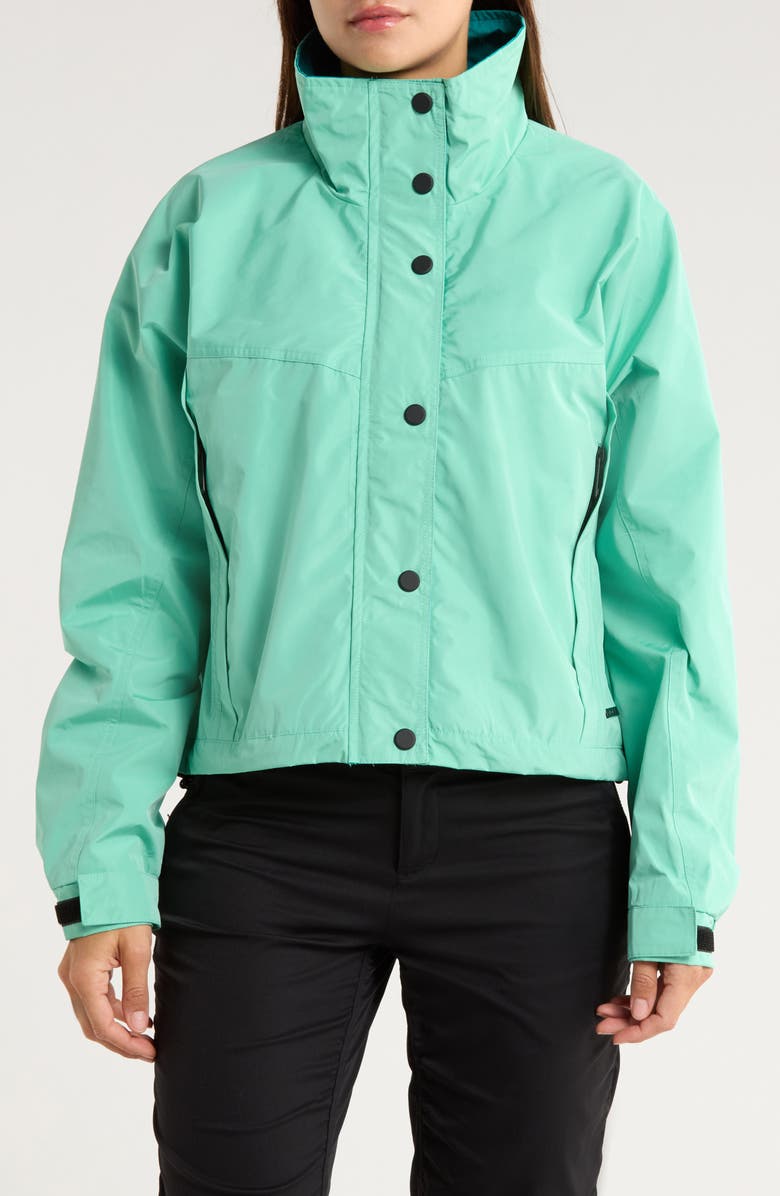 Noize Skye Stand Collar Drawcord Rain Jacket, Main, color, Mint