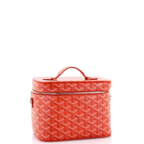 Pre-owned Goyard Goyard Muse Vanity Case Coated Canvas In Orange