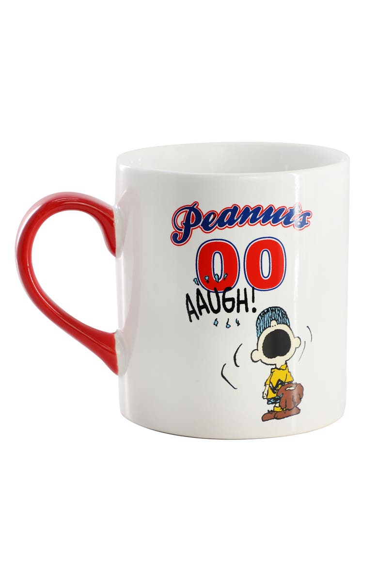 PEANUTS Best in Sports Varsity 4 Piece 19 Ounce Stoneware Mug Set and, Alternate, color, White