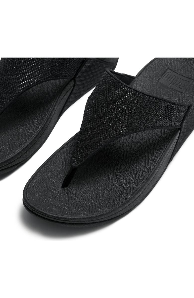 FitFlop Lulu Shimmerglitz Toe Post Sandals, Alternate, color, Black