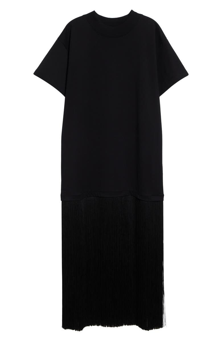 Alaïa Fringed Cotton T-Shirt, Main, color, Noir