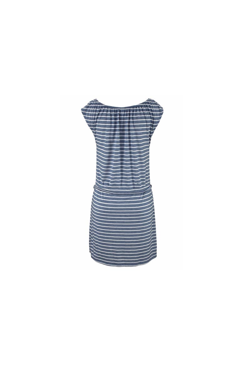 Tie Neckline Dress, Alternate, color, Blue & White