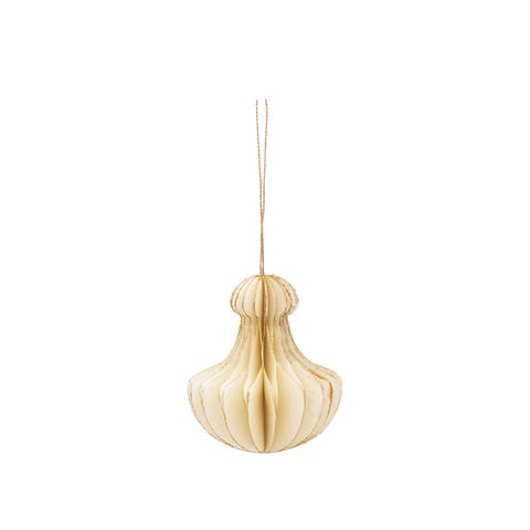 Honeycomb Paper Cream Ornament