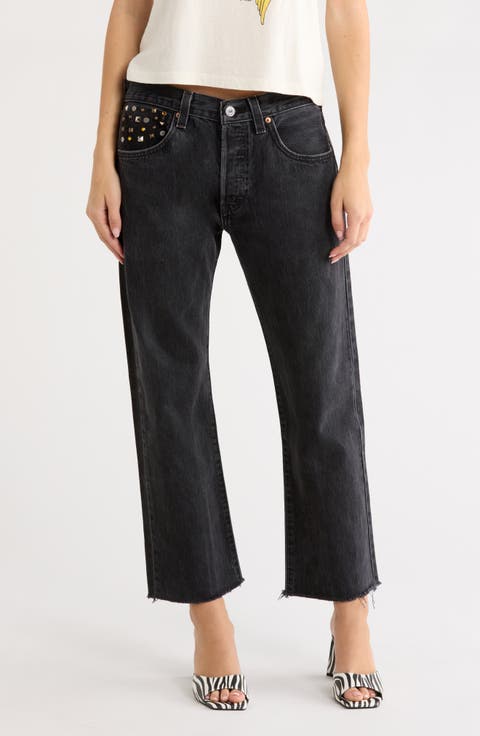 Multi Stud High Waist Boyfriend Jeans