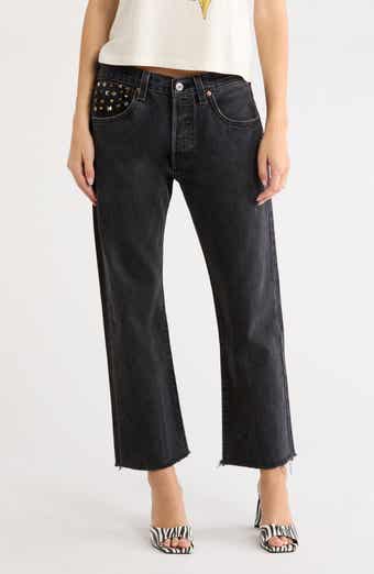 Multi Stud High Waist Boyfriend Jeans