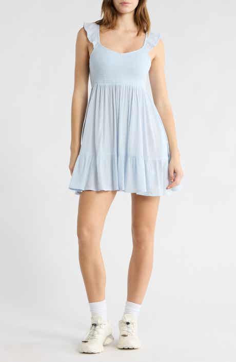 Smocked Flutter Sleeve Minidress