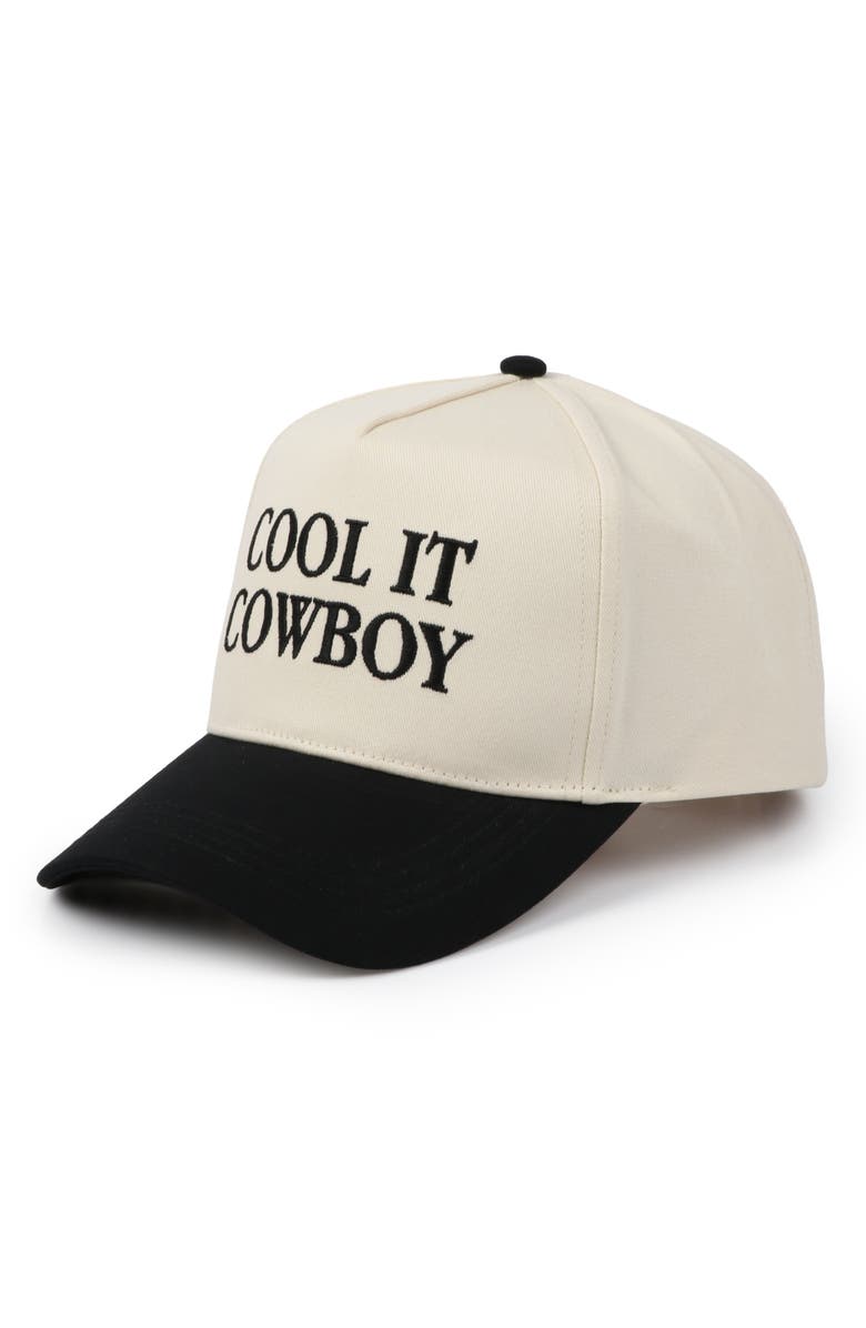 David & Young Cool it Cowboy Embroidered Baseball Cap, Alternate, color, Black