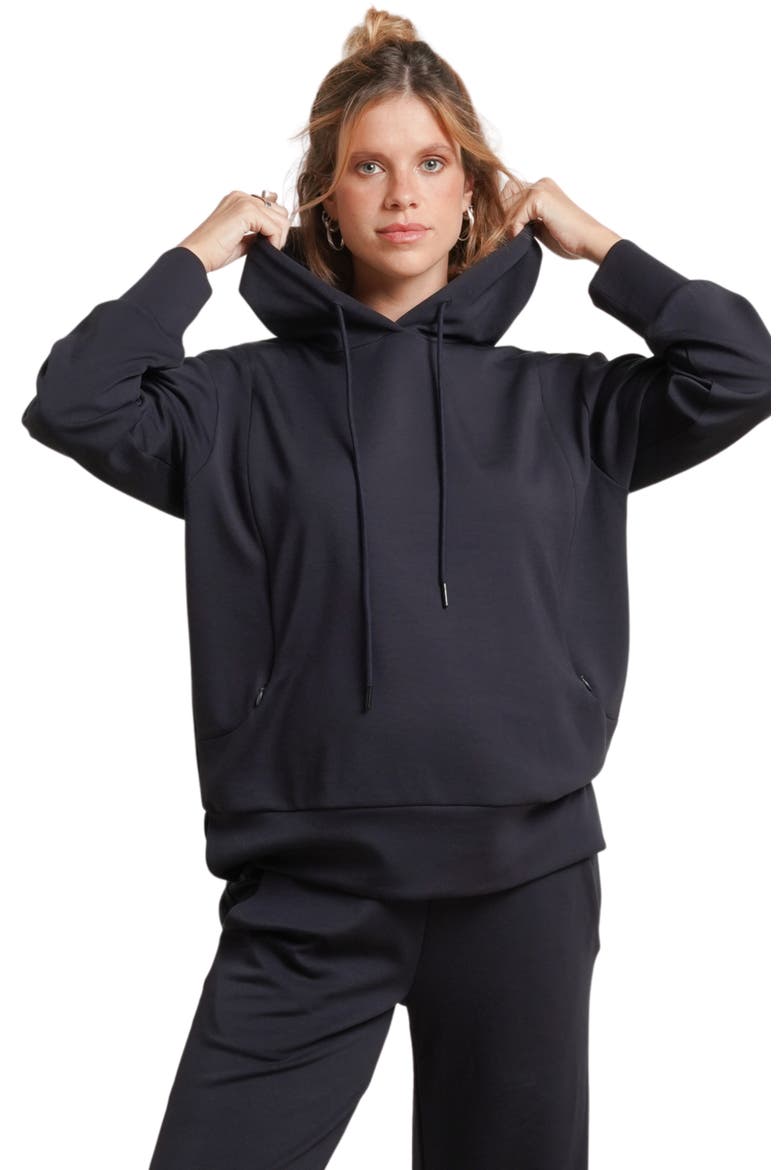 Serena Maternity & Nursing Hoodie, Main, color, Navy