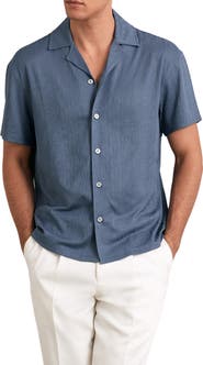 Reiss Ando Texture Stripe Camp Shirt