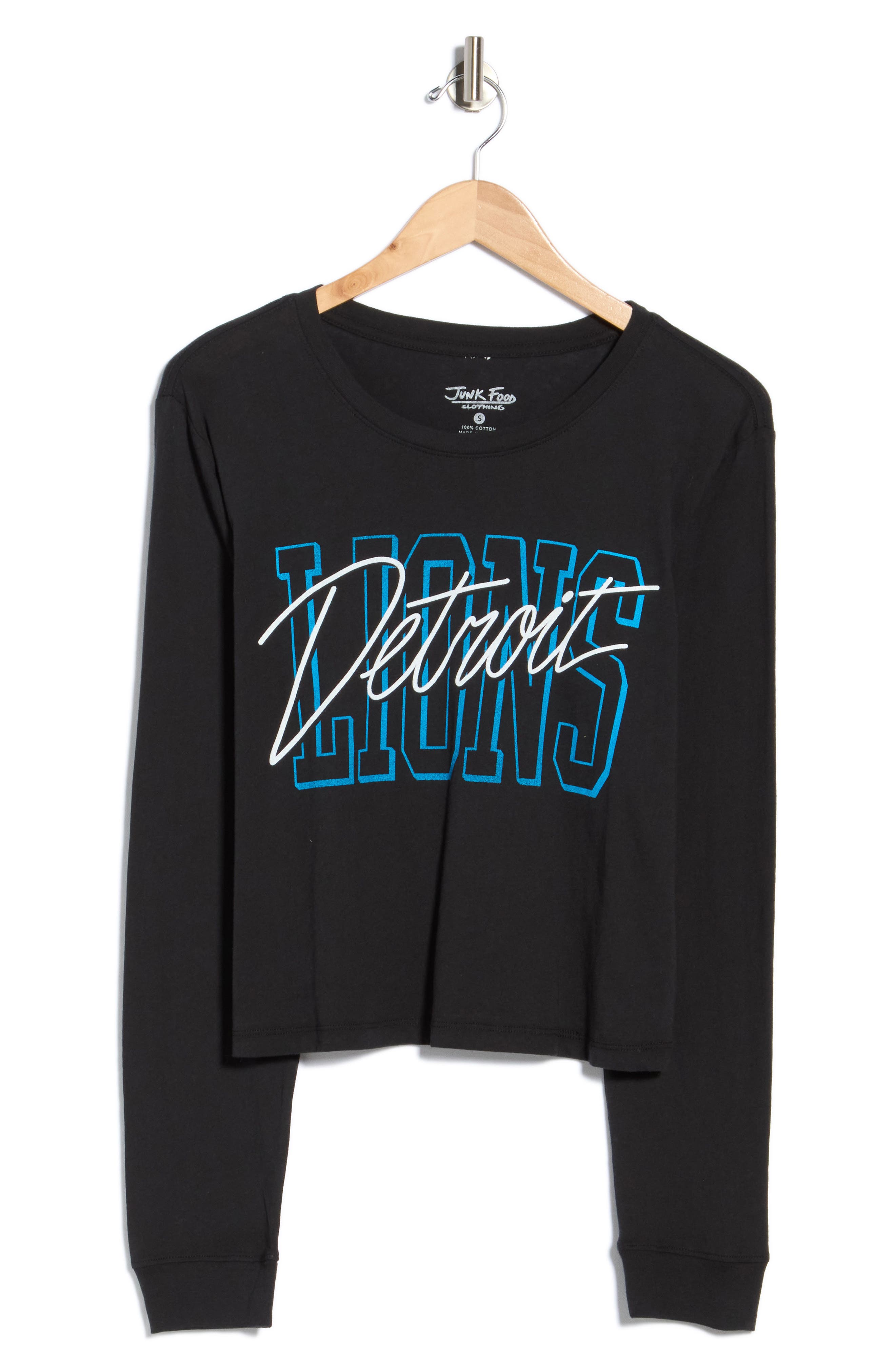Lions Timeout Long Sleeve Crop Graphic T-Shirt