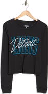 Junk Food Lions Timeout Long Sleeve Crop Graphic T-Shirt