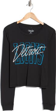 Junk Food Lions Timeout Long Sleeve Crop Graphic T-Shirt