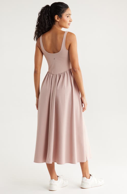 Zella Effortless Square Neck Midi Dress In Neutral