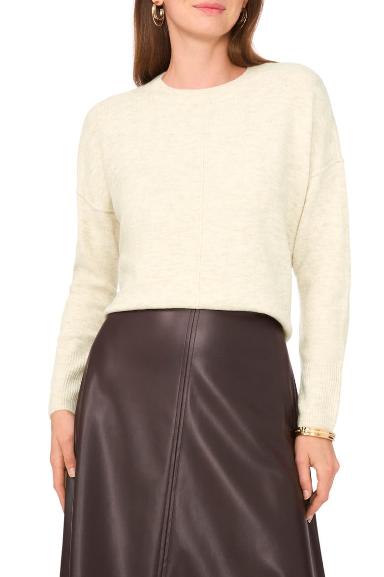 Exposed Seam Crewneck Sweater, Main, color, CREAM YELLOW