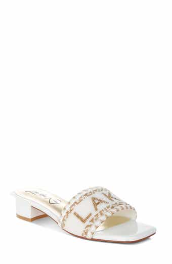 LONDON RAG Vacay Babe Lake Como Beaded Slide Sandal